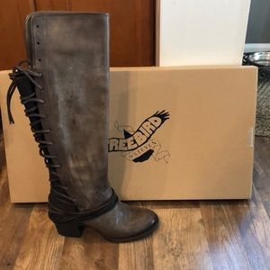 Freebird by Steven coal grey leather boots